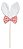 Pick Orelha de Coelho de Pelúcia com Laço Xadrez Rosa 20cm com 1 Un - Coleção Popcorn - Ref 1013252R Páscoa Cromus - Imagem 1