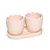 Cachepot Duplo Meio Ovo com Suporte de Cerâmica Rosa 7x15x8cm - Coleção Confeitos - Ref 1821263 Páscoa Cromus - Imagem 1