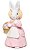 Coelha de Resina com Cesta de Cenouras e Vestido20cm - Coleção Cute Family - Ref 1827427F Páscoa Cromus - Imagem 1