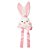 Enfeite de Pendurar Cabeça de Coelho de Pelúcia Rosa G 35X18X7cm - Coleção Algodão Doce - Ref 1020489 Páscoa Cromus - Imagem 1
