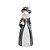 Coelha Branca de Resina com Vestido Vitoriano Branco e Preto 33cm - Coleção Black Label - Ref 1014862 Cromus - Imagem 1
