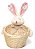 Cesta de Páscoa Coelho Florido Rosa com 1 Unidade - Coleção Daisy - Ref 1013271R Páscoa Cromus - Imagem 1