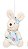 Mini Coelha de Pelúcia com Roupa Floral Azul 11cm - Coleção Pot Pourri - Ref 1826734FA Cromus - Imagem 1