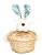 Cesta de Páscoa Coelho Florido Azul 20cm com 1 Unidade - Coleção Daisy - Ref 1013269A Páscoa Cromus - Imagem 1