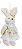 Mini Coelha de Pelúcia Articulado com Roupa Floral Verde 22cm - Coleção Ice Cream - Ref 1620952F Páscoa Cromus - Imagem 1