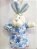 Mini Coelha de Pelúcia com Vestido Floral Azul 22cm - Ref 1220150 Páscoa Cromus - Imagem 1