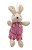 Mini Coelho de Pelúcia Xadrez Rosa 15cm - Coleção Beijinho - Ref 1321178 Páscoa Cromus - Imagem 1