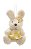 Mini Coelha de Pelúcia Xadrez Amarelo 10cm - Coleção Beijinho - Ref 1321173F Páscoa Cromus - Imagem 1