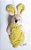 Mini Coelho de Pelúcia Roupa Poá Amarelo 14cm - Ref 1120828 Páscoa Cromus - Imagem 1
