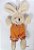 Mini Coelho de Pelúcia Roupa Floral Laranja 15cm - Coleção Maria Mole - Ref 1522102 Páscoa Cromus - Imagem 1