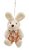 Mini Coelho de Pelúcia Xadrez Laranja 10cm - Coleção Beijinho - Ref 1321169 Páscoa Cromus - Imagem 1