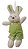 Mini Coelho de Pelúcia Listrado Verde 16cm - Ref 1220399 Páscoa Cromus - Imagem 1