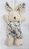 Mini Coelho de Pelúcia Roupa Floral Azul 15cm - Ref 1220403 Páscoa Cromus - Imagem 1