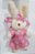 Mini Coelho de Pelúcia Vestido Flor Rosa 15cm com Bolsa nas Costas - Ref 1321099F Páscoa Cromus - Imagem 1