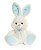 Coelho de Pelúcia Branco com Laço no Pescoço e Detalhes Azul nas Orelhas e Patas 24cm - Coleção Kids - Ref 1822520A Páscoa Cromus - Imagem 1