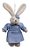 Mini Coelha de Pelúcia com Vestido Azul Poá 25cm - Ref 1220608 Páscoa Cromus - Imagem 1