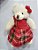 Mini Ursa de Pelúcia com Roupa Xadrez 14cm - Ref 1691220F Cromus - Imagem 1