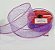 Fita de Natal Aramada Organza Lilas com Ondas de Glitter 3,8x9,14cm - Fitas Natalinas - Ref 1614558 Cromus Natal - Imagem 1