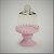 Porta Cupcake Solitário Baixo Rosa com Cúpula de Vidro 14cm - Ref 1620595 Cromus - Imagem 1