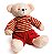 Urso de Pelúcia com Roupa Listrada - Coleção Honeymoon - Ref 1591145 Cromus - Imagem 1