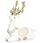 Cervo de Resina Branco Sentado com Guirlanda Branca no Pescoço 16x14x6cm - Coleção Classiques - Ref 1209263 Cromus - Imagem 1