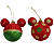 Bola de Natal Mickey Poá Vermelha e Verde 6cm com 6 Unidades Disney - Ref 1350808 Cromus - Imagem 5