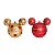 Bola de Natal Mickey Poá Vermelha e Dourado 8cm com 4 Unidades Disney - Ref 1350811 Cromus - Imagem 1