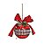 Bola de Natal de Veludo com Faixa Listrada e Laço 15cm - Coleção Xmas Parade - Ref 1595171 Cromus - Imagem 1