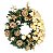 Guirlanda de Natal Decorada Flores e Bolas Ouro 40cm - Ref 1030650 Cromus - Imagem 1