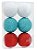 Bola de Natal Azul Claro, Vermelho e Branco 8cm Jogo com 6 Un - Ref 1207210 Cromus - Imagem 1