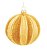 Bola de Natal de Vidro Gomos Dourado 8cm Jogo com 4 Unidades - Ref 1211340 Cromus - Imagem 1