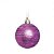 Bola de Natal Roxa com Listras e Glitter 8cm Jogo com 6 Un - Ref 1319036 Cromus - Imagem 1