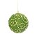 Bola de Natal Verde com Arabescos 8cm Jogo com 6Un - Bolas Natalinas - Ref 1416084 Cromus - Imagem 1