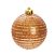 Bola de Natal Dourada com Listras e Glitter 8cm Jogo com 6Un - Bolas Natalinas - Ref 1517815 Cromus - Imagem 1