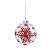 Bolas de Natal Incolor com Flocos de Neve Vermelho 8cm Jogo com 6Un - Bolas Natalinas - Ref 1611876 Cromus - Imagem 1