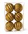 Bolas de Natal Dourada Gomos com Glitter 10cm Jogo com 6Un - Bolas Natalinas - Ref 1640925 Cromus - Imagem 1
