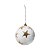 Bolas de Natal Branca com Estrelas Ouro 10cm Jogo com 4 Un - Bolas Natalinas - Ref 1361465 Cromus - Imagem 1