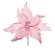 Flor de Natal Poisentia Veludo Rosa Claro com Glitter - Flores Cabo Curto - Ref 1023361 Cromus - Imagem 1