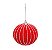 Bolas de Natal Vermelha com Listras Brancas 10cm Trend Candy Jogo com 4Un - Bolas Natalinas - Ref 1924693 Cromus - Imagem 1