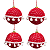 Bolas de Natal de Crochê Vermelha com branco 10cm Jogo com 4Un Trend Vintage - Bolas Natalinas - Ref 1923288 Cromusxx - Imagem 5