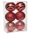 Bolas de Natal Vermelha com Arabesco Dourado 8cm Jogo com 6Un - Bolas Natalinas - Ref 1712642 Cromus - Imagem 1