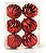 Bolas de Natal Gomos Brilho e Fosca Vermelha 8cm Jogo com 6Un - Bolas Natalinas - Ref 1640923 Cromus - Imagem 1