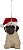 Enfeite Cachorro de Pendurar com Gorro 12cm - Natal Pet Mania - Ref 1014117Pet3 Cromus - Imagem 1