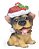 Enfeite Pendurar Cachorro de Resina Com Gorro Natal 9x6cm - Natal Pet Mania - Ref 1016436Pet3 Cromus - Imagem 1