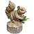 Esquilo de Resina Efeito Amadeirado Sentado no Arbusto com Led 24x21x15cm - Ref 1017976 Cromus - Imagem 2