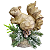 Esquilo de Resina Efeito Amadeirado Sentado no Arbusto com Led 24x21x15cm - Ref 1017976 Cromus - Imagem 1