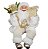 Boneco Papai Noel Sentado com Roupa Branca e Dourada 40cm - Coleção Noeis - Ref 1017096 Cromus - Imagem 1