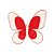 Borboleta Decorativa Marfim e Vermelho com 1 Unidade 20x25cm - Coleção Borboletas - Ref 1413331 Cromus - Imagem 1