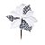 Flor de Natal Magnólia Xadrez Preto e Branco - Flores Cabo Curto - Ref 1207040 Cromus - Imagem 1