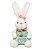 Coelha Sentada com Bolsão Frontal 29cm - Coleção Erva Doce - Ref 1826798 Cromus - Imagem 1